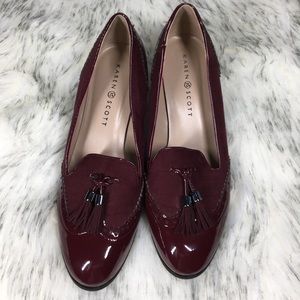 Karen Scott burgundy chunk heels